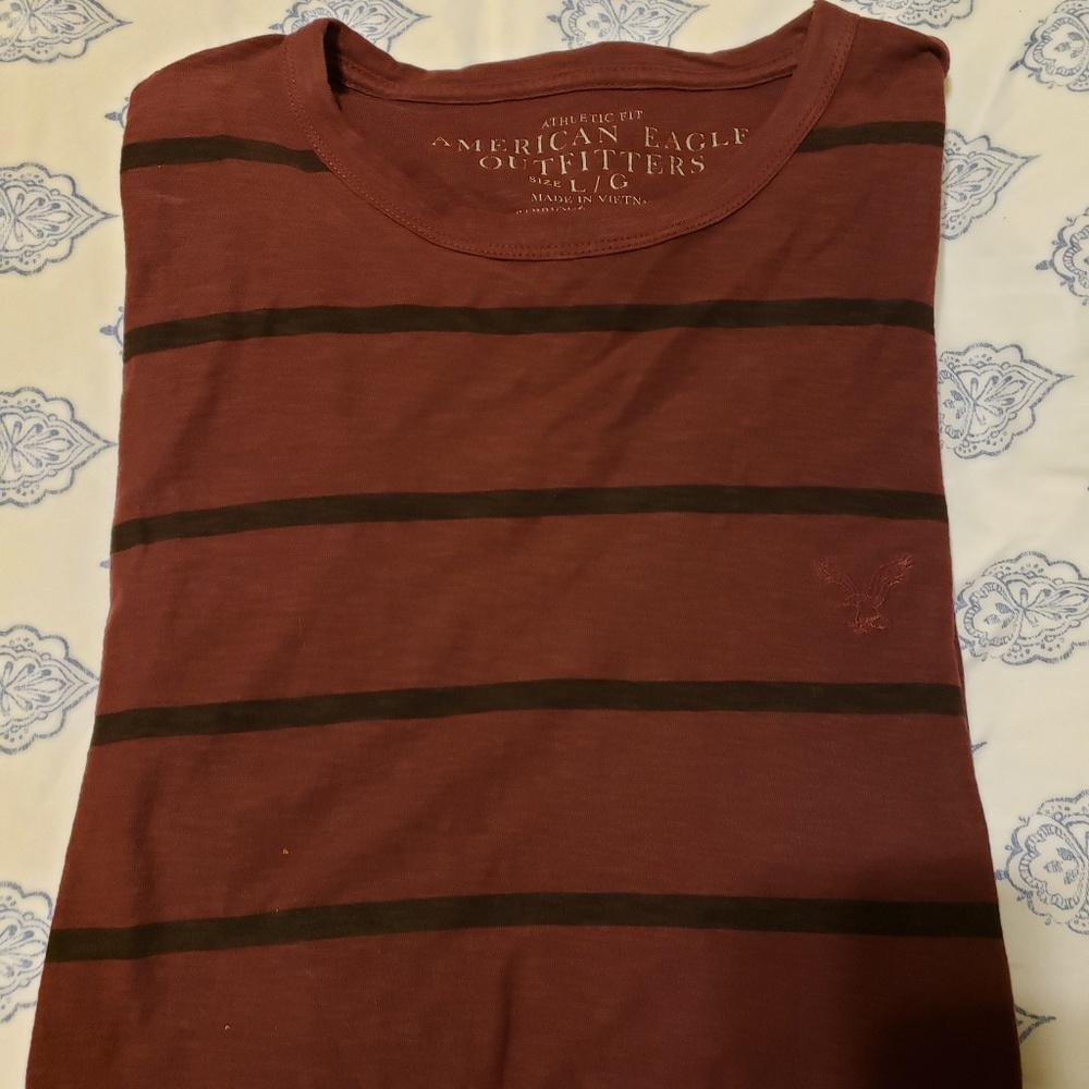 American Eagle Mens Large Striped Long Sleeve T